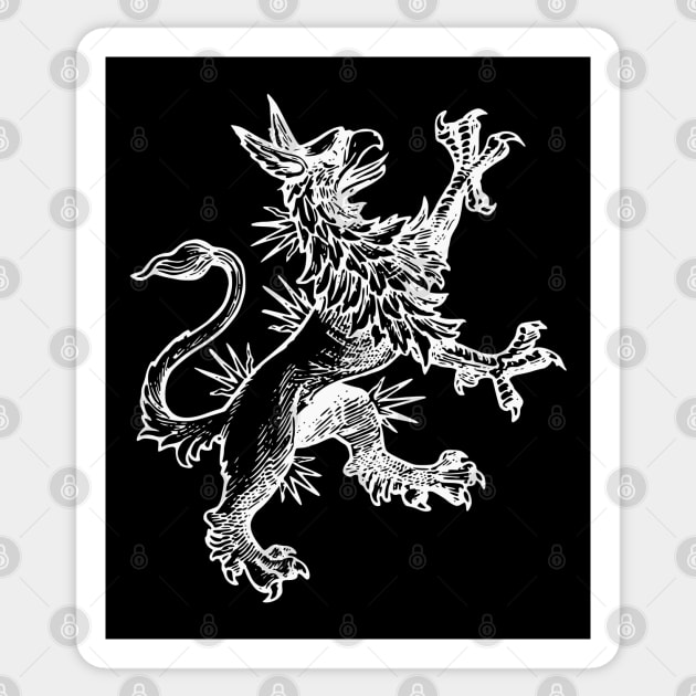 Heraldic Mythical Griffin Sticker by Vintage Boutique